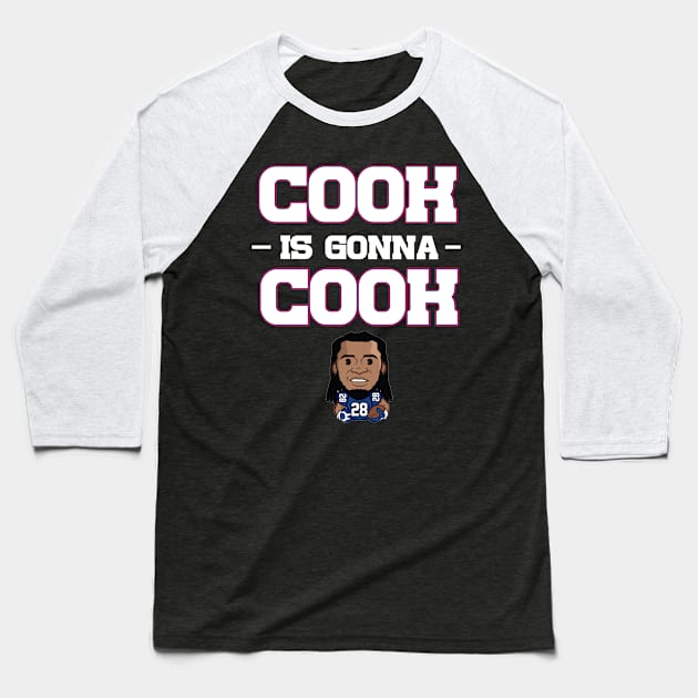 James Cook Is Gonna Cook Baseball T-Shirt by Table Smashing